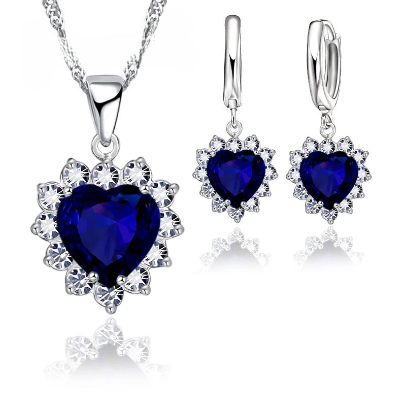 Blue Heart Jewelry Sets