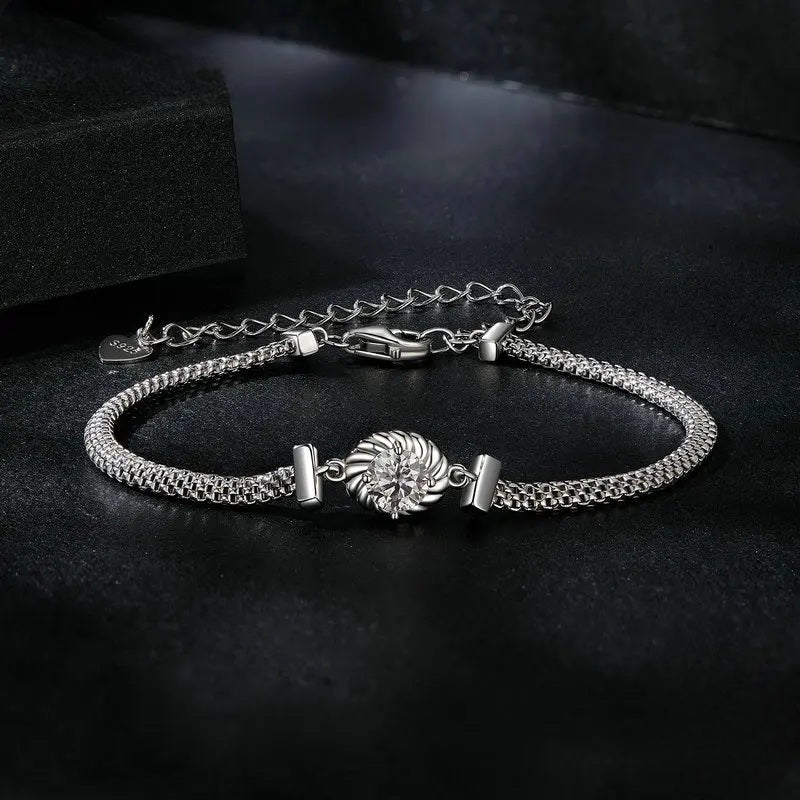 0.5CT Sterling Silver Weaved Bracelet