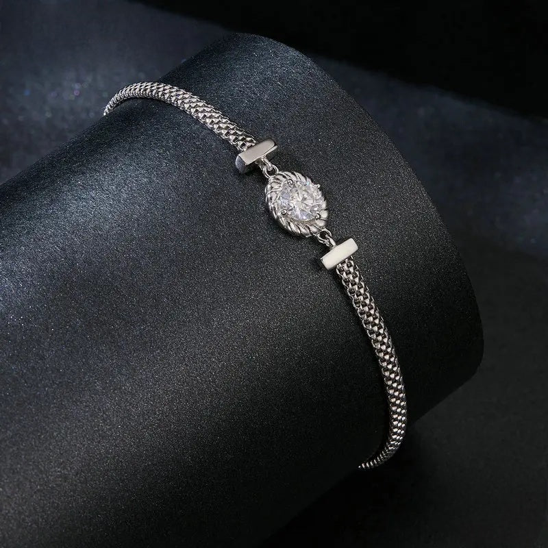 0.5CT Sterling Silver Weaved Bracelet