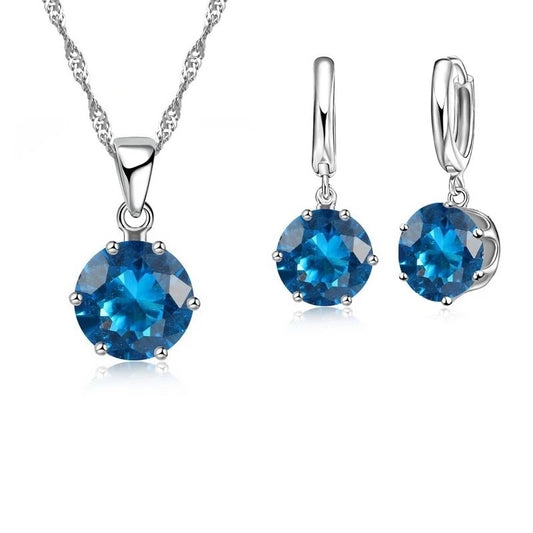 Serenity Blue Silver Jewelry Set