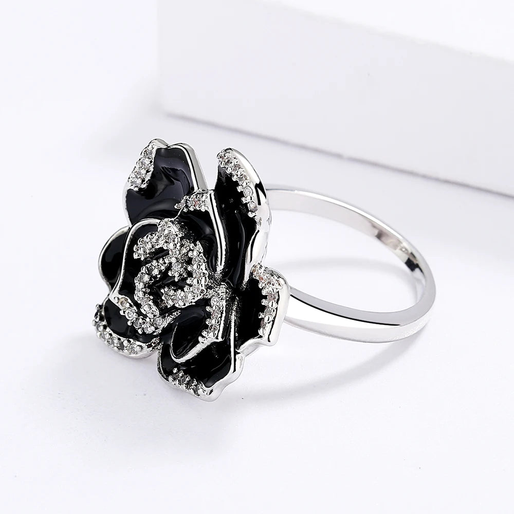 Exquisite 925 Sterling Silver Flower Ring