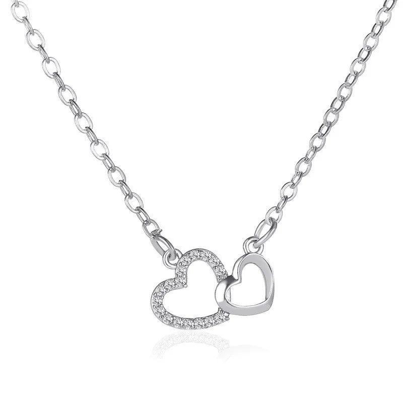 Gold Double Heart Necklace