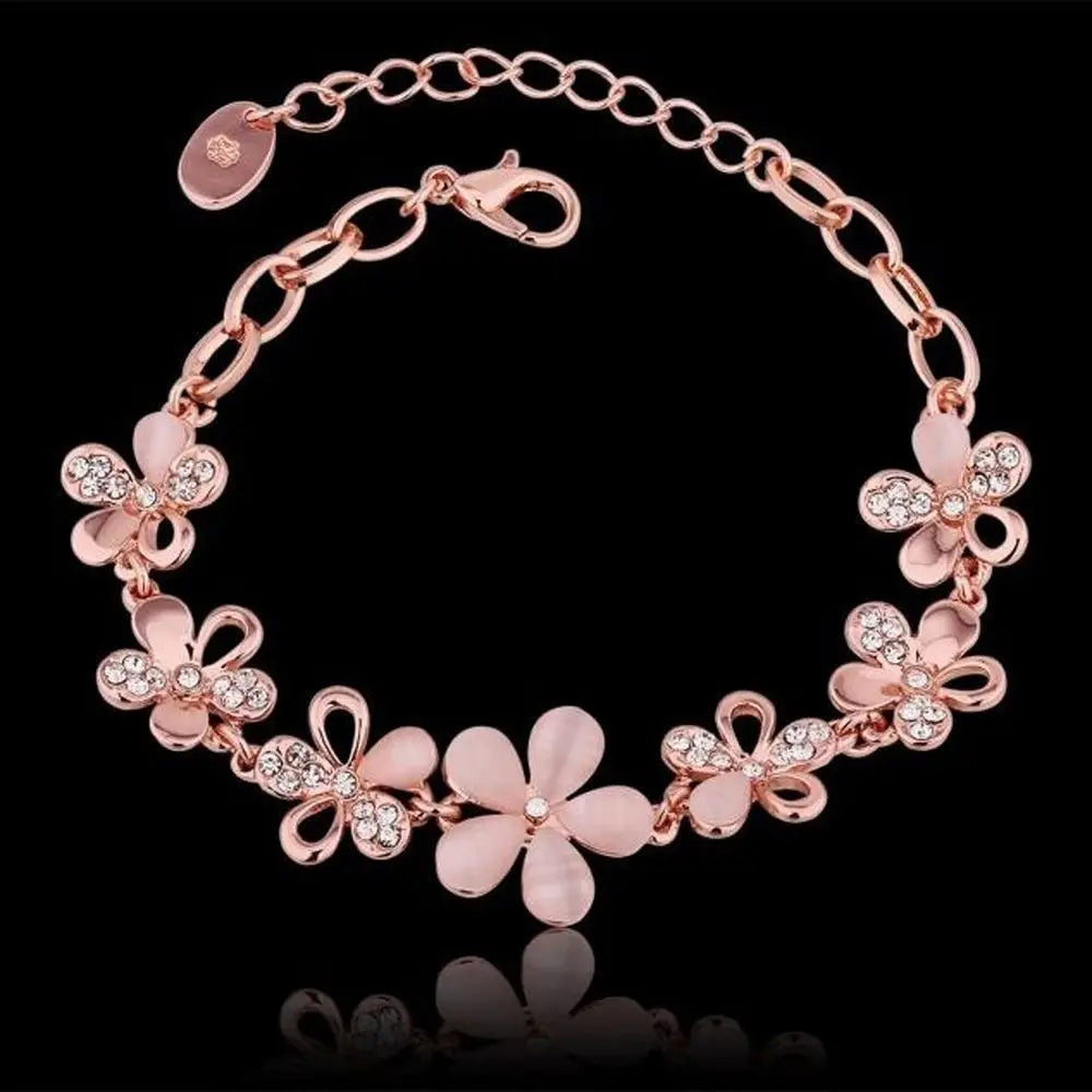 Charming 18K Rose Bracelet