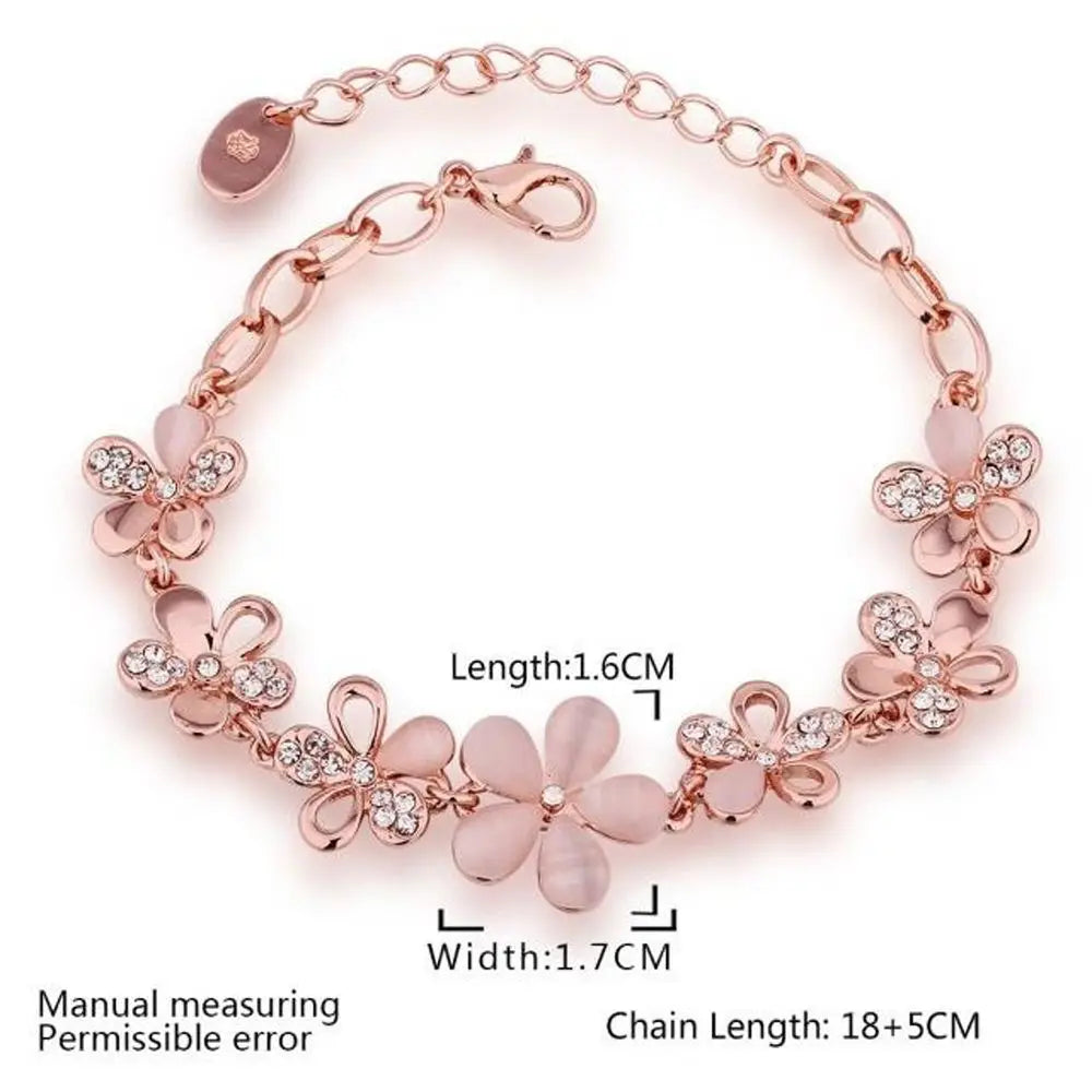 Charming 18K Rose Bracelet