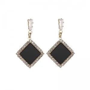 Square Black Hoop Earrings