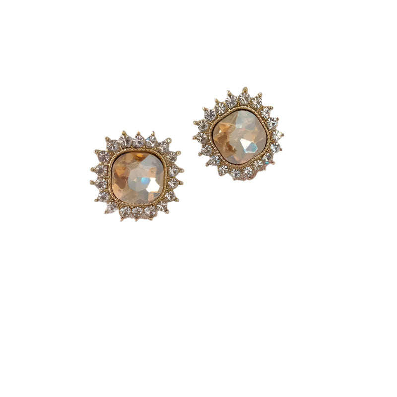 White Diamond Stud Earrings