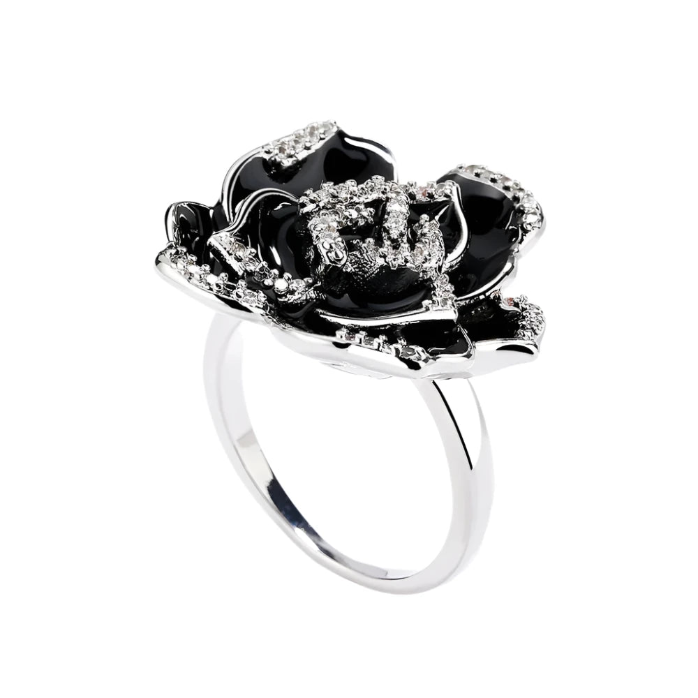 Exquisite 925 Sterling Silver Flower Ring