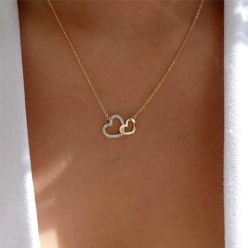 Silver Double Heart Necklace