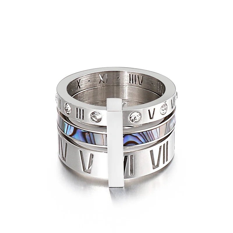 Silver and Light Blue Wedding Band