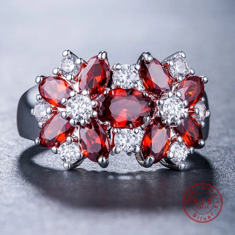 Pure Red 925 Sterling Sparkling Silver