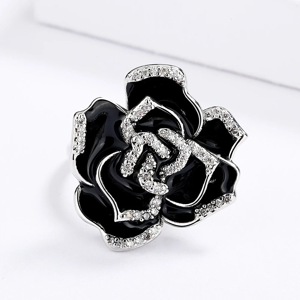 Exquisite 925 Sterling Silver Flower Ring