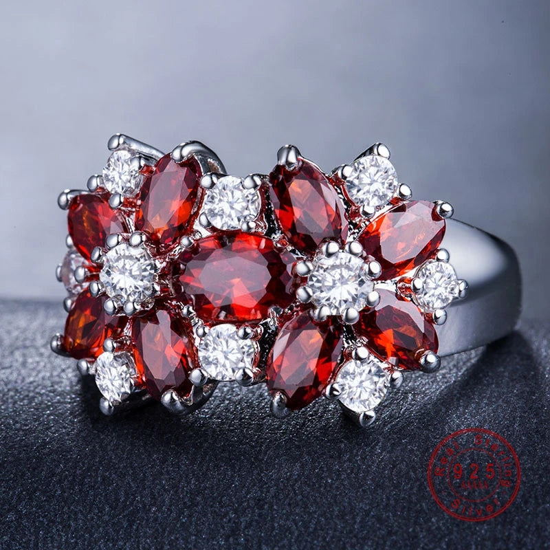 Pure Red 925 Sterling Sparkling Silver