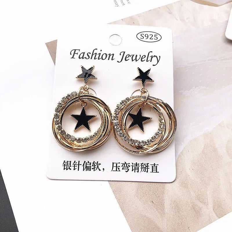 Black Stars Earrings