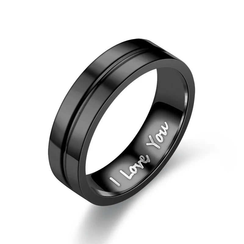 Simple Black Wedding Band