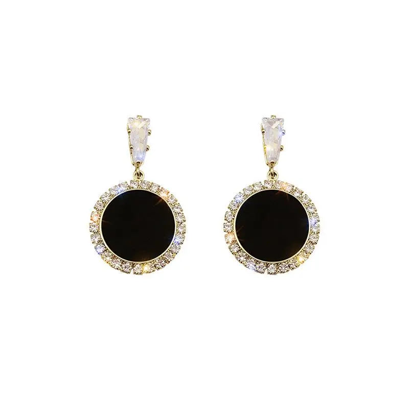 Round Black Hoop Earrings