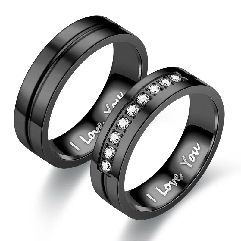 Simple Black Wedding Band