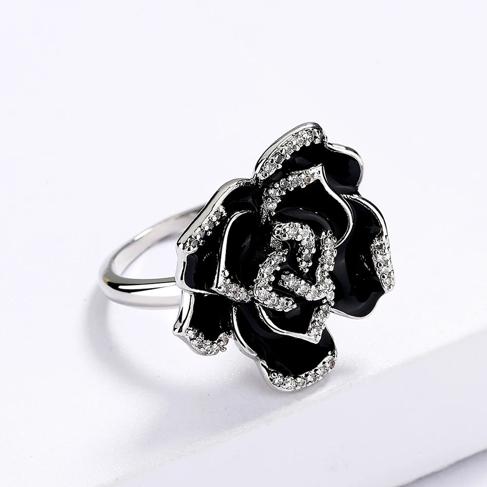 Exquisite 925 Sterling Silver Flower Ring