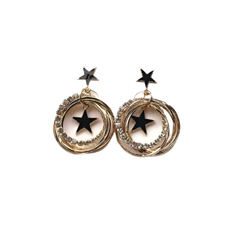 Black Stars Earrings