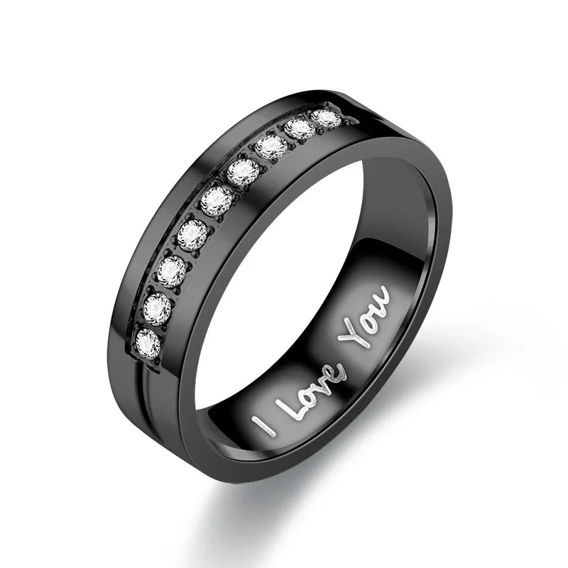 Simple Black Wedding Band