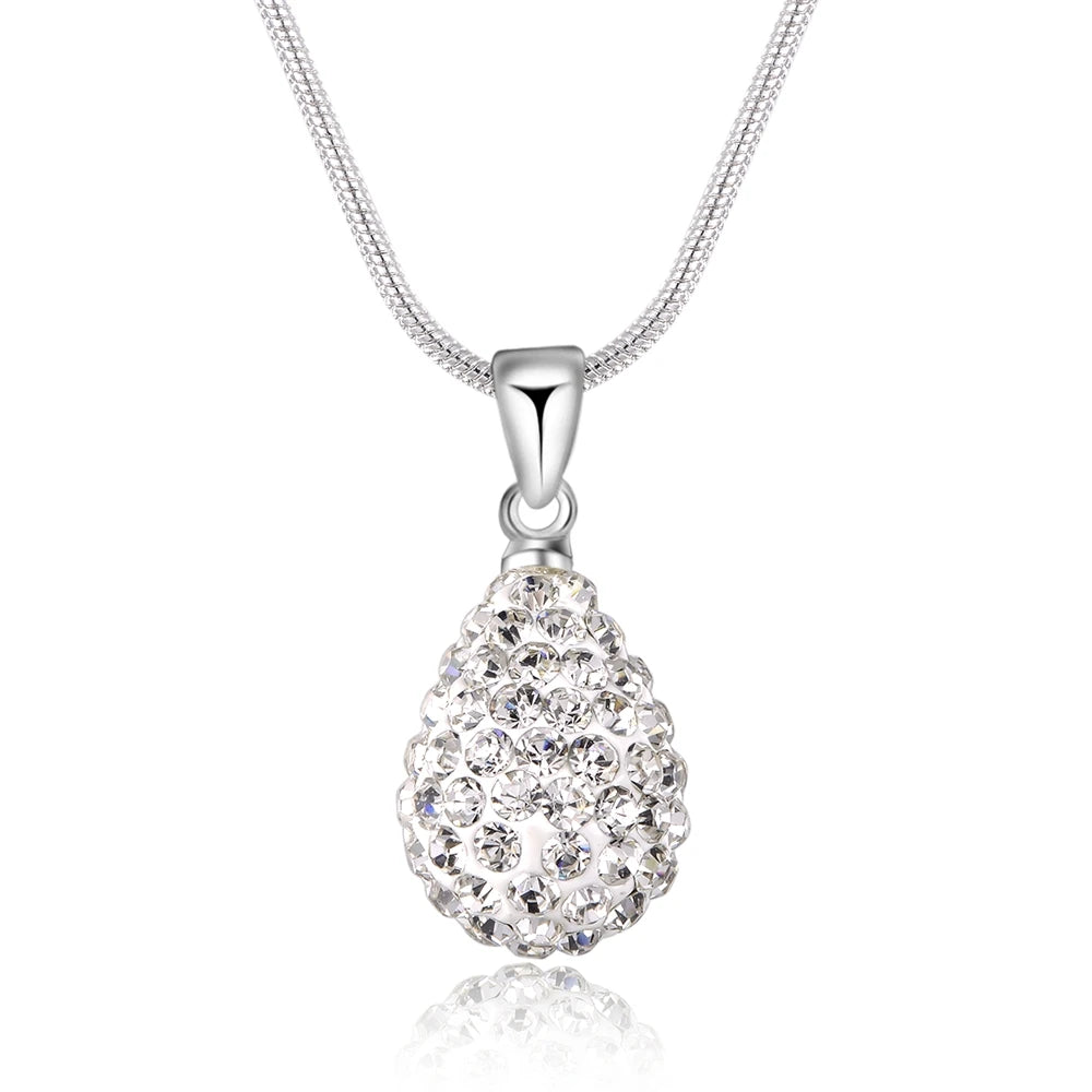 Sterling Silver Water Drop Pendant Necklace