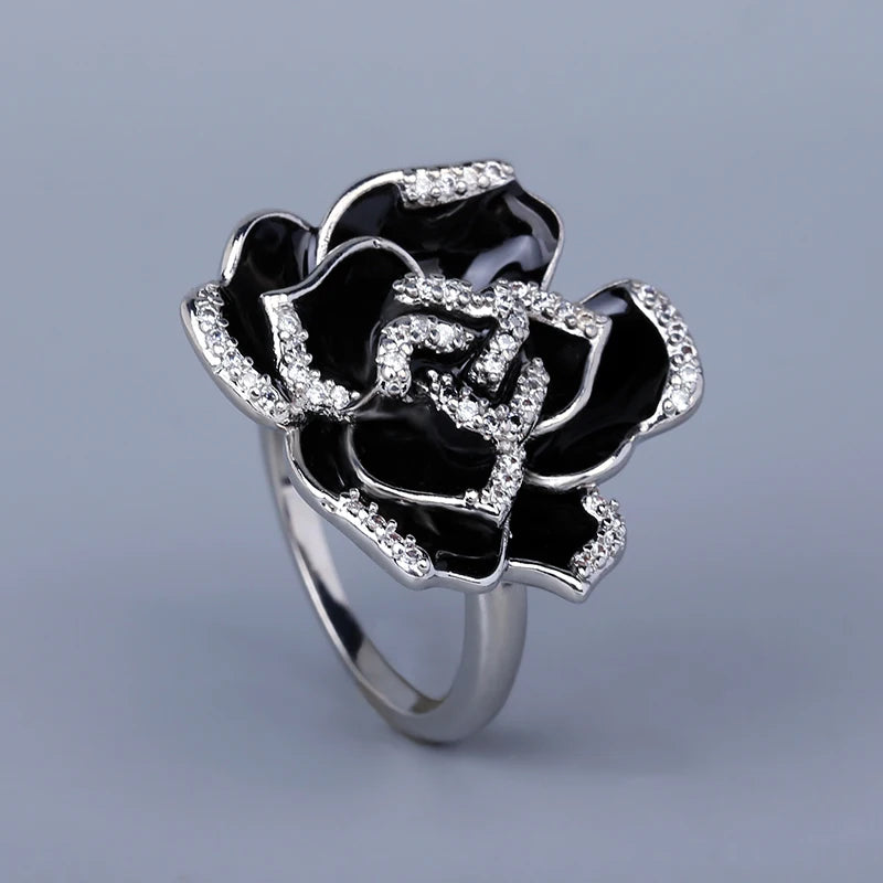 Exquisite 925 Sterling Silver Flower Ring