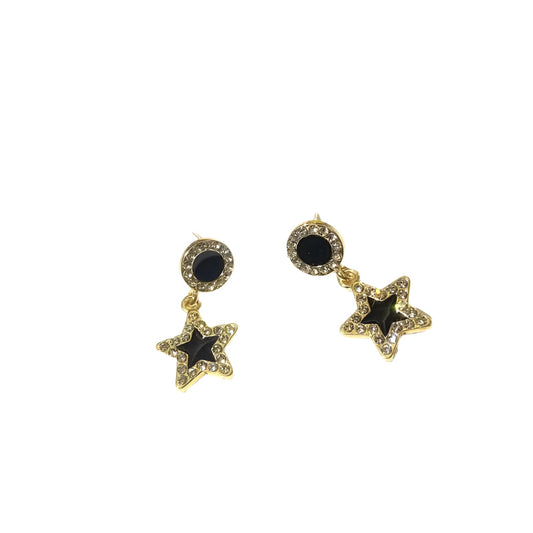 Stars Black Hoop Earrings