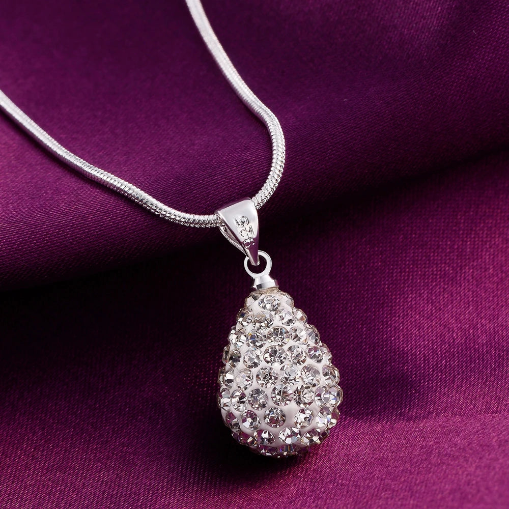 Sterling Silver Water Drop Pendant Necklace