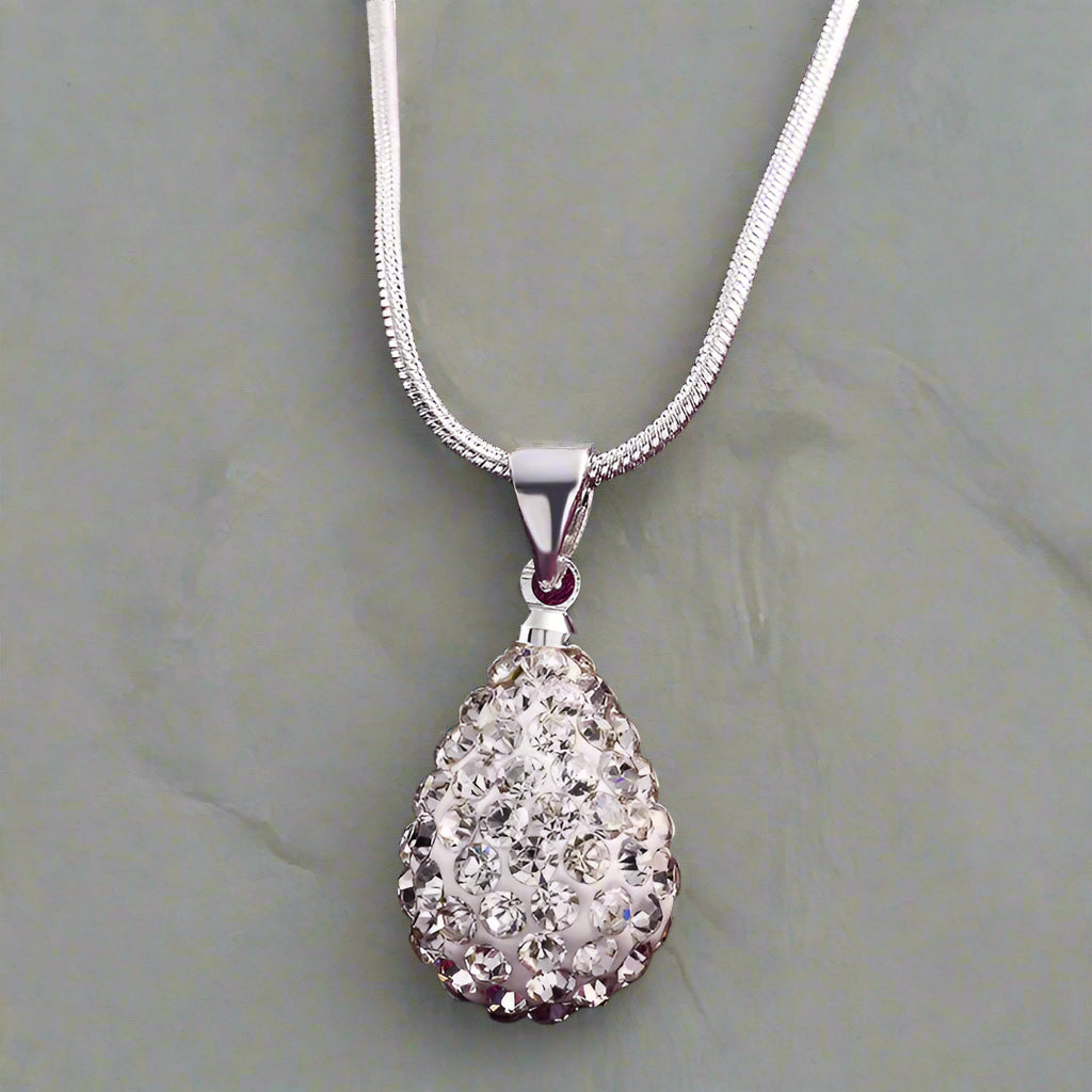 Sterling Silver Water Drop Pendant Necklace