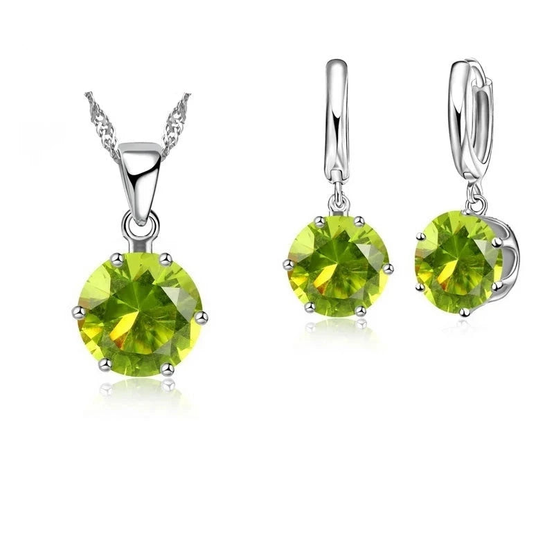 Green Jewelry Gift 925 Sterling Silver