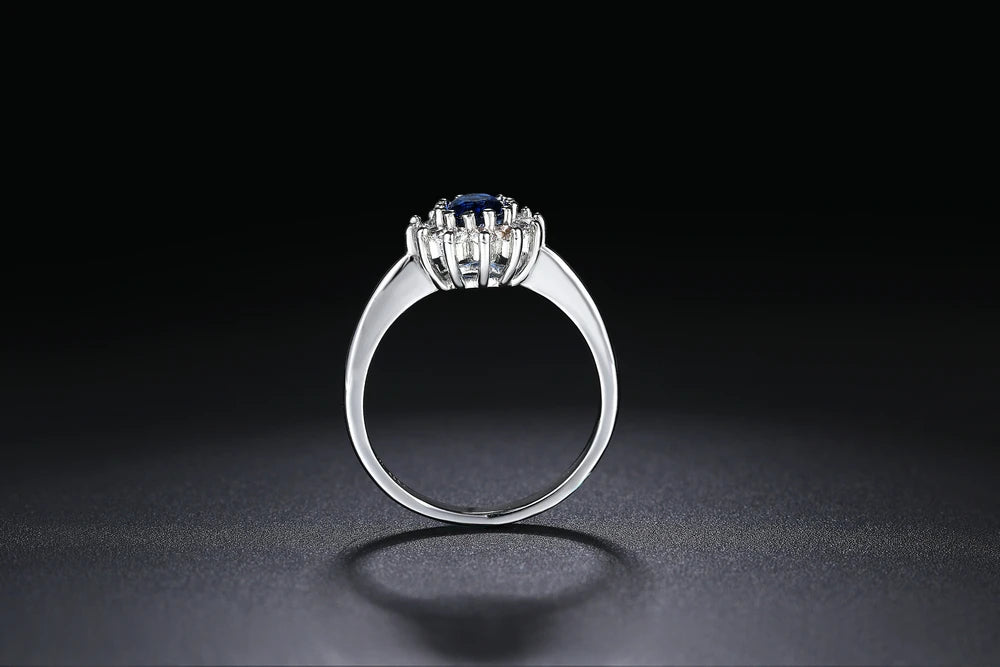 Blue Gem 18K White Gold Plated