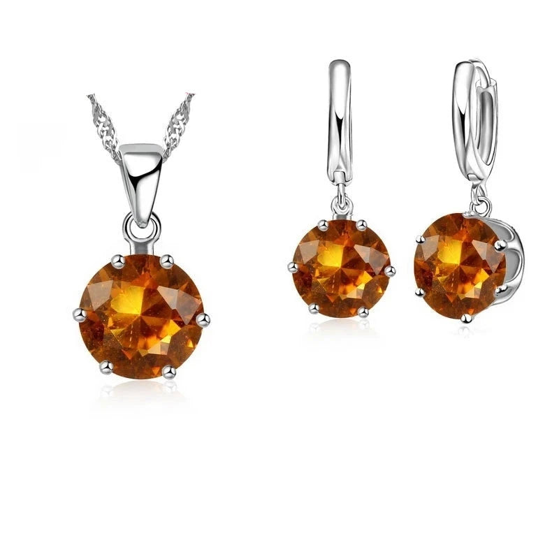 Orange Jewelry Gift 925 Sterling Silver