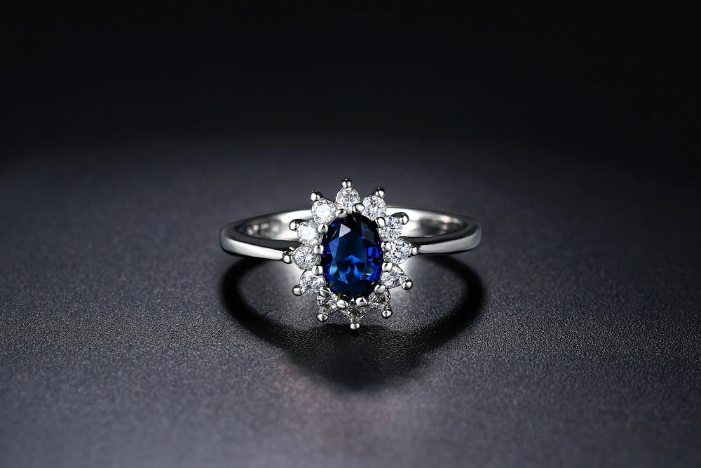 Blue Gem 18K White Gold Plated