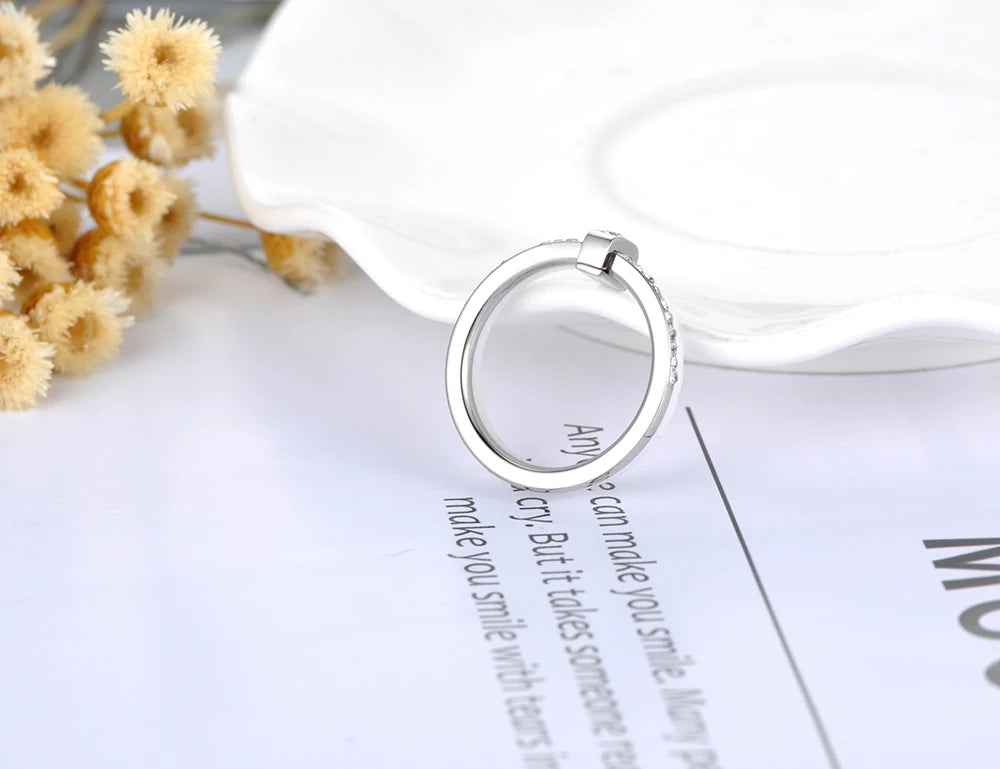 White Ceramic Yellow Gold Stainless Steel Ring