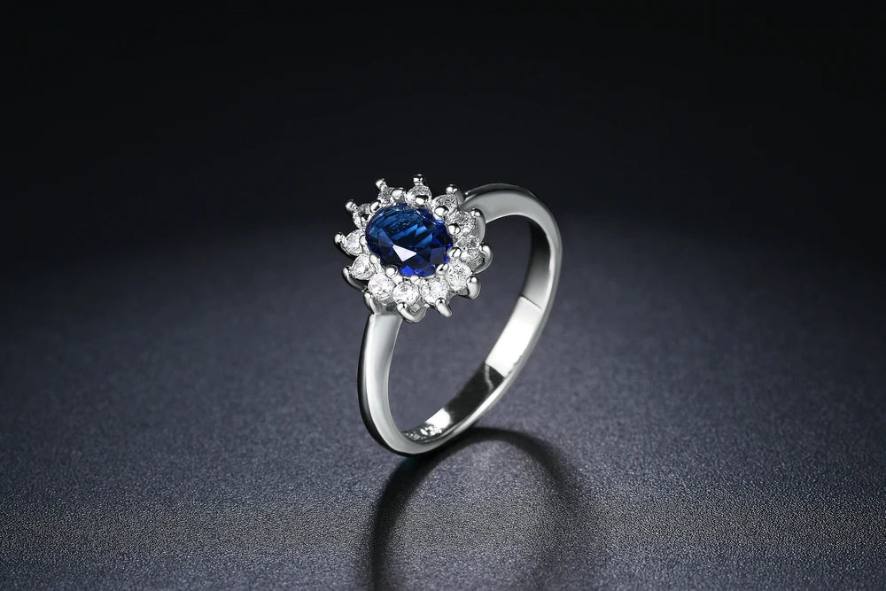 Blue Gem 18K White Gold Plated