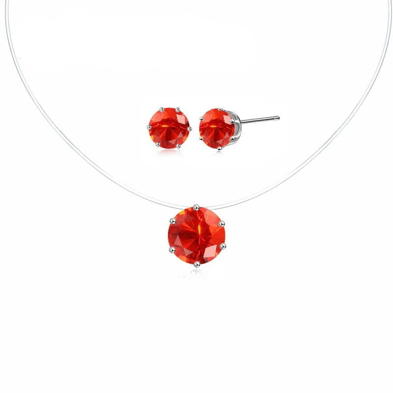 Red Earrings and Necklace Sets