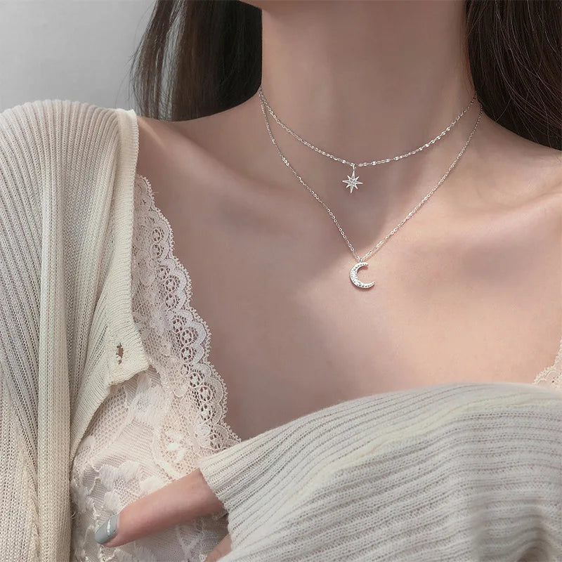 Silver Double Heart Necklace