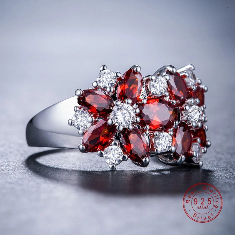 Pure Red 925 Sterling Sparkling Silver