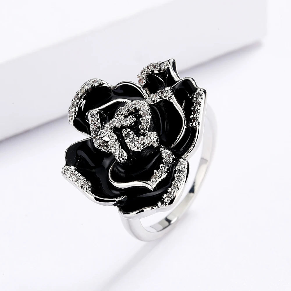 Exquisite 925 Sterling Silver Flower Ring