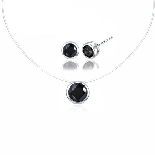 Black Earrings and Necklace Sets