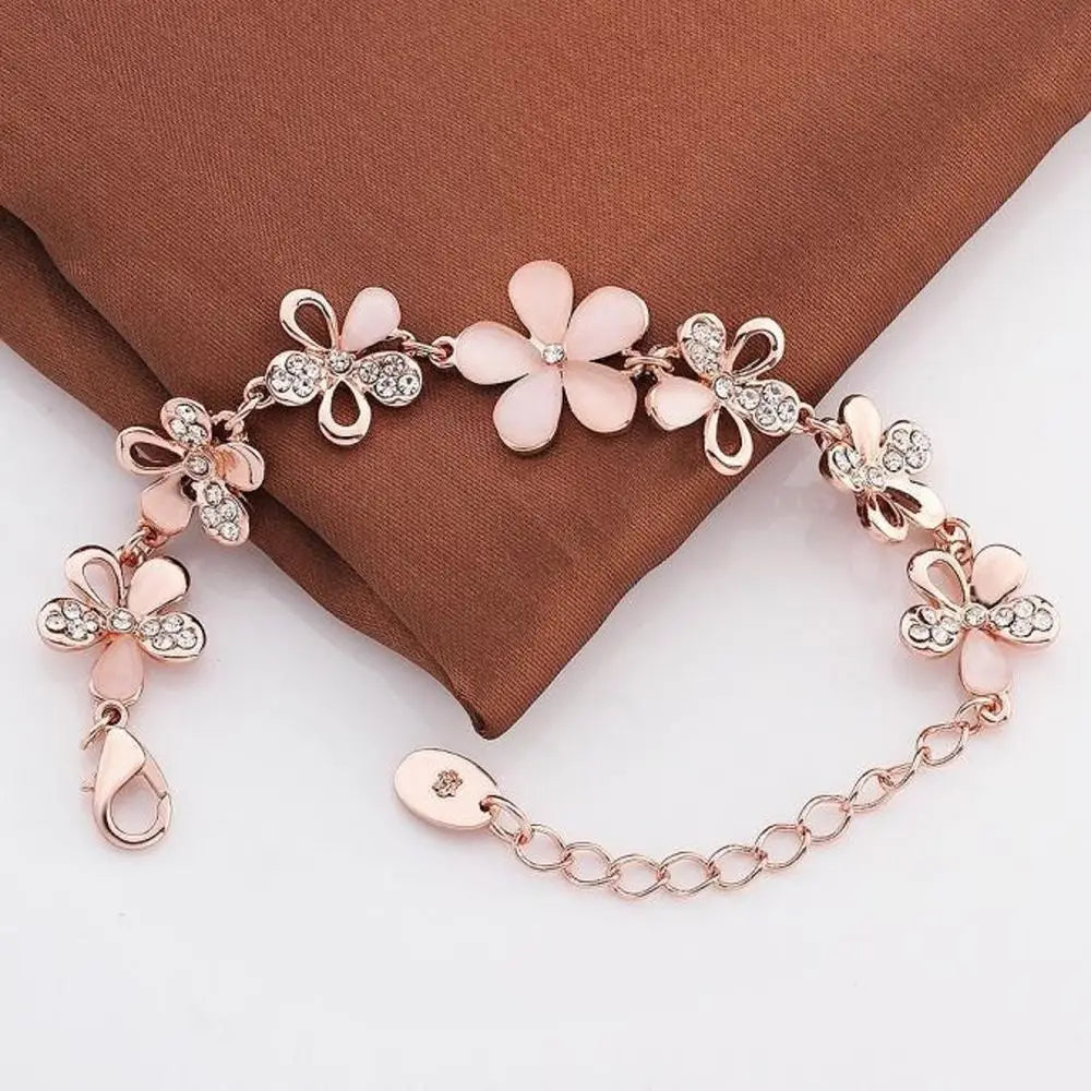 Charming 18K Rose Bracelet