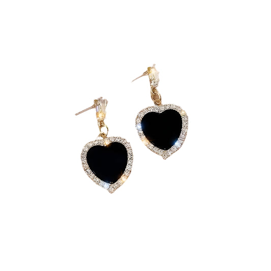 Black Heart Earrings