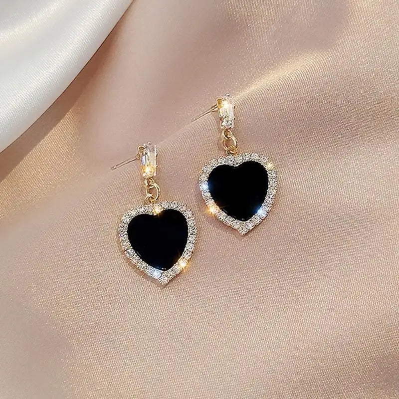 Black Heart Earrings