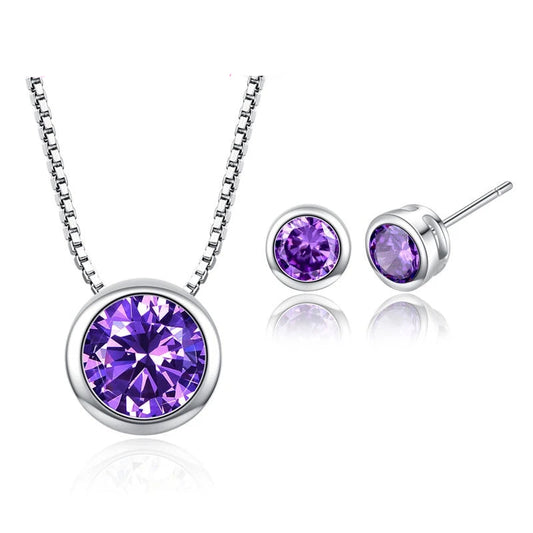 Purple Earrings and Necklace Sets