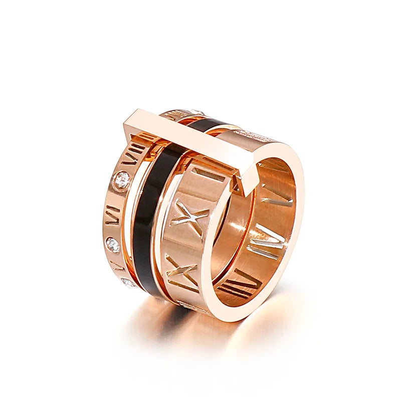 Rose Gold and Black Wedding Band