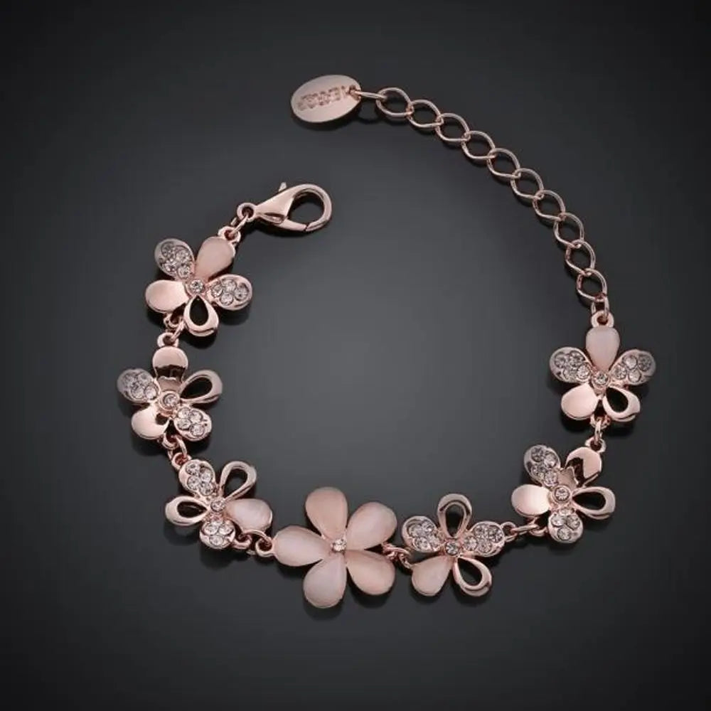 Charming 18K Rose Bracelet