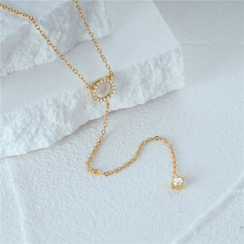 Gold S925 Sterling Silver Double Necklace