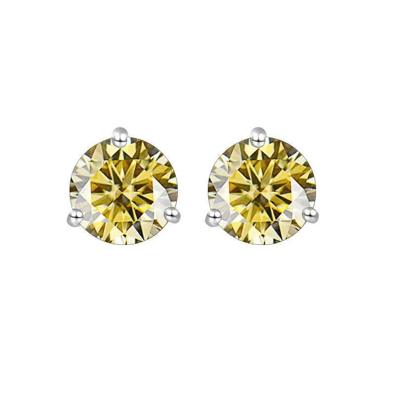 Rainbow Diamond Sterling Silver 1CT/2CT Stud Earrings