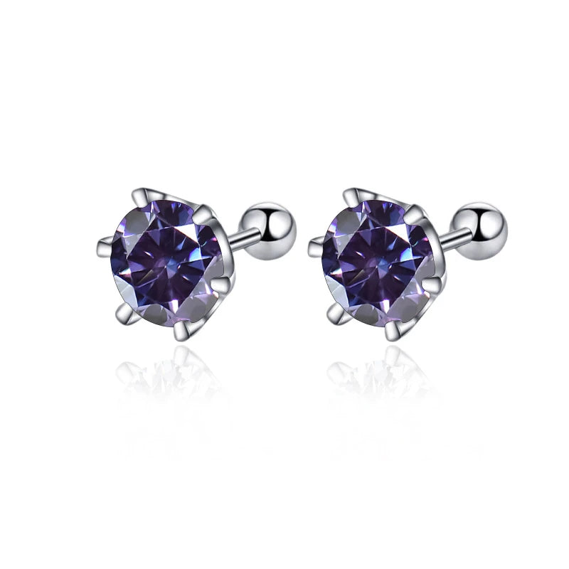 Violet 0.5-2ct Screw Stud Earring