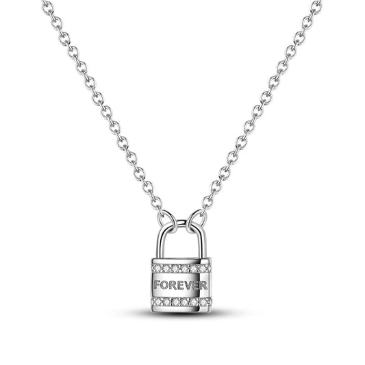 Lock Pendant 925 Sterling Silver Necklace