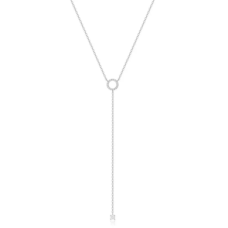 Simple S925 Sterling Silver Double Necklace